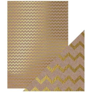 Craft Perfect - Foiled Kraft Card - Golden Zigzag