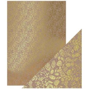 Craft Perfect - Foiled Kraft Card - Golden Blossom