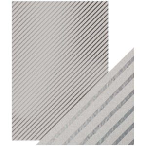 Craft Perfect - Foiled Kraft Card - Silver Stripes