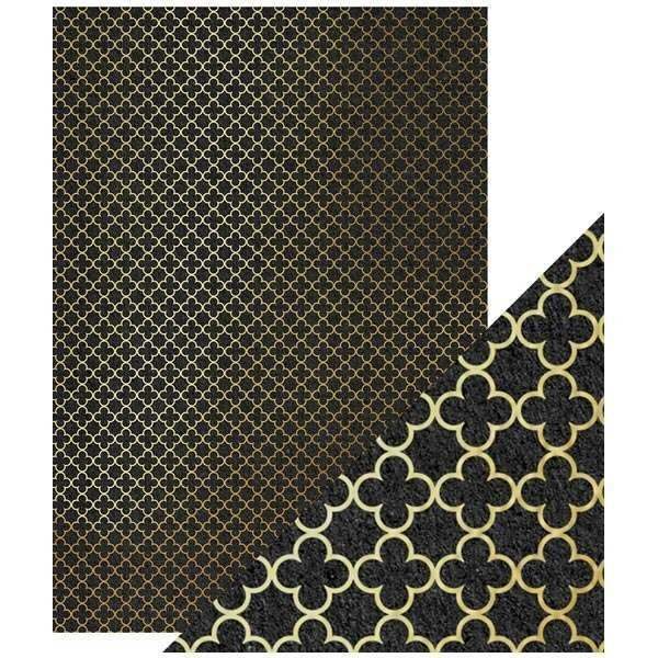 Craft Perfect - Foiled Kraft Card - Golden Quatrefoil