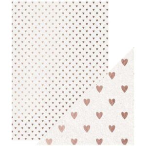 Craft Perfect - Foiled Kraft Card - Rose Gold Hearts