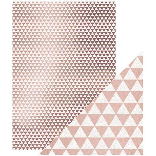 Craft Perfect - Foiled Kraft Card - Rose Gold Triangles
