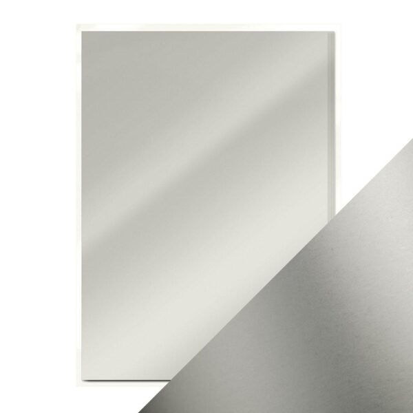 Craft Perfect - Satin Mirror Card - Frosted Silver