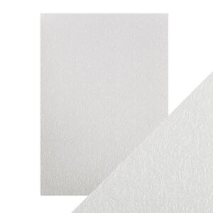 Craft Perfect - Luxury Embossed Card - Pearl Damask