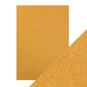 Craft Perfect - Luxury Embossed Card - Honey Gold Roses