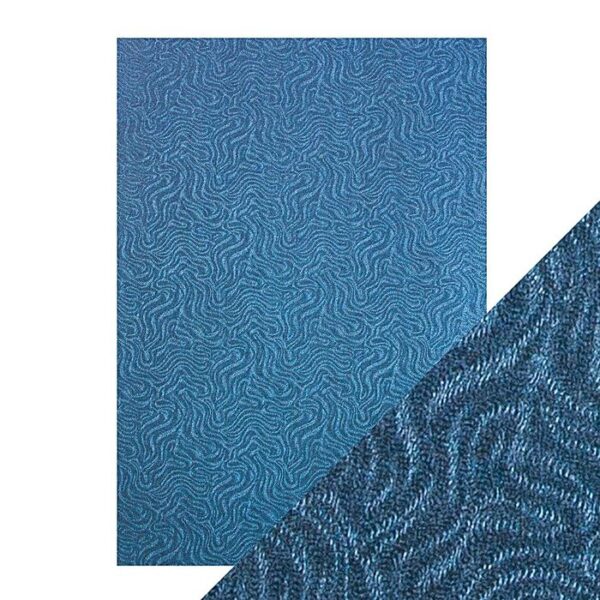 Craft Perfect - Luxury Embossed Card - Denim Ripple