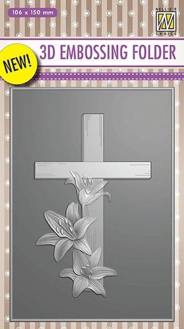 Nellie's Choice - Cross with lilies 3D tekstuurplaat
