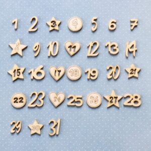 Chipboardide komplekt "Advendikalendri numbrid"