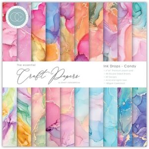 Craft Consortium Essential Craft Papers 6x6 Inch Paper Pad Ink Drops Candy