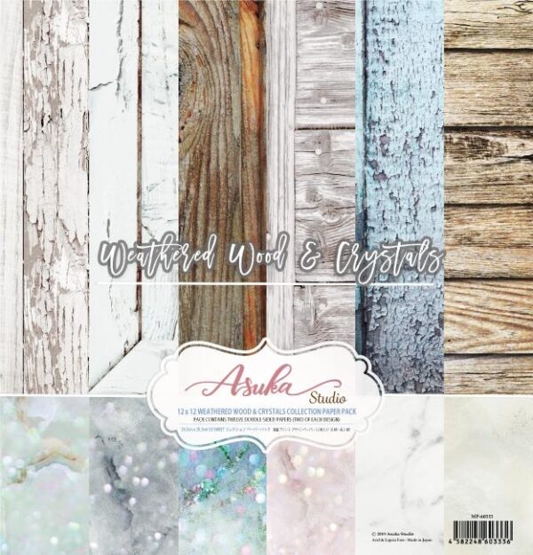 Memory Place Weathered Wood & Crystals 12x12 Inch Paper Pack
