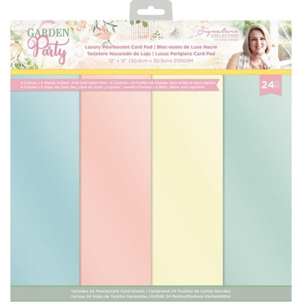 Crafter's Companion Garden Party 12x12 Inch Luxury Pearlescent Card Pad