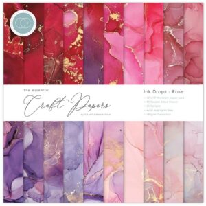 Craft Consortium - Ink Drops Rose (12x12in) - disainpaberite komplekt