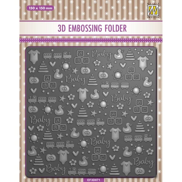 Nellie Snellen 3D Embossing Folders Background Baby Things
