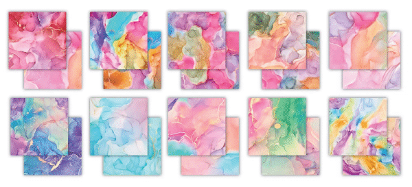 Craft Consortium Essential Craft Papers 8x8 Inch Paper Pad Ink Drops Candy - Image 2